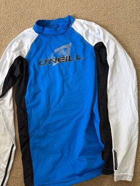 O'Neill Blue, White & Black Long-Sleeve Boys Rash Guard